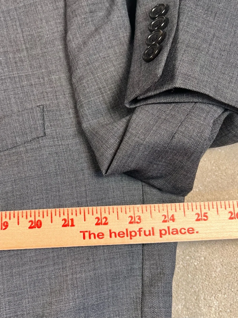 Lauren Ralph Lauren Gray Sport Coat Blazer Jacket 2 Button 100% Wool Men's 46R